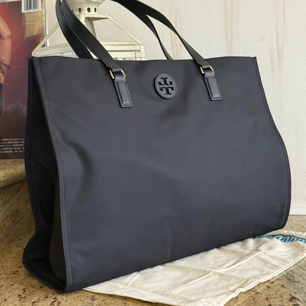 New tory burch Ella tote in black large nylon tote